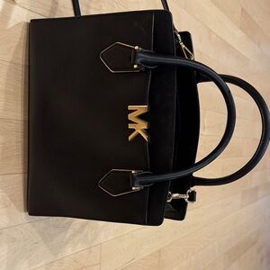 Michael Kors Black Satchel with Gold Accents